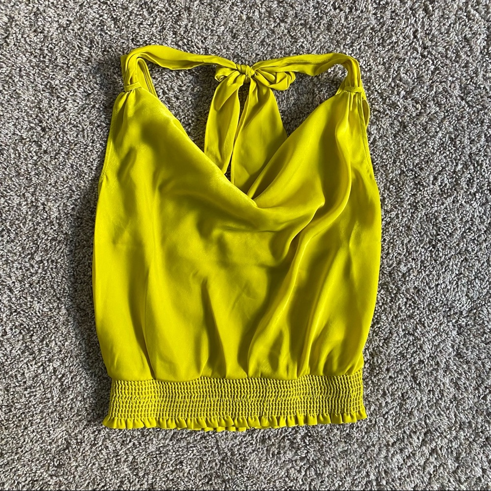 ANTHROPOLOGIE Maeve chartreuse tank